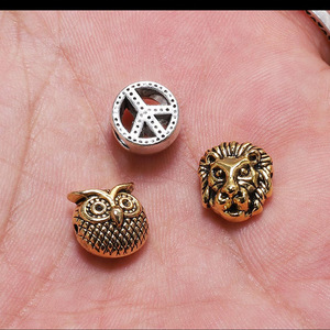 Antique Gold And <b>Silver</b> Metal Loose <b>Beads</b> Mixed Shapes For Jewelry Making Zinc Alloy Plated Spacers Buddha Lion Leopard Head - Product Image 2