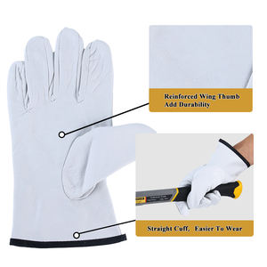 Swelder 2025, gran oferta, certificado CE, 9 pulgadas, 10 pulgadas, suave y cómodo, guante de trabajo de soldadura de cuero de piel de cabra de grano - Product Image 4