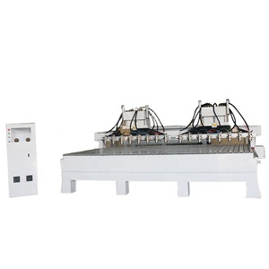 Most Popular Used 4 Axis CNC Router Milling Machine with Multi Heads Spindles PLC Controlled RichAuto/Syntec Systems