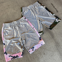 Shorts de basketball streetwear OEM 3/4 pour hommes, en nylon patchwork, avec cordon de serrage, coupe ample, pour la course, style capri, longs, pour homme