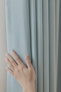 Gaya Modern siap dibuat gelap tinggi warna biru muda kain gorden poliester mewah untuk ruang tamu Hotel kamar tidur jendela - Product Image 3