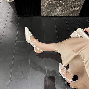 Nouveau été nu talon fin laque cuir <span class=keywords><strong>coiffure</strong></span> fée Style pointu strass talons hauts chaussures simples - Product Image 4