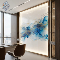 Vidrio Artístico Sólido Laminado, Vidrio Decorativo, Vidrio Decorativo Laminado Abstracto de Alta Gama para Dormitorio, Hotel, Villa, Oficina