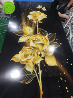 Stiker Mural Dinding Cetak UV 5D UDK Teal Orange Agate 120cm X 240cm Dekorasi Dinding Perekat Sendiri