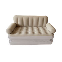 Sofá Cama Seccional Inflable Plegable Moderno con Respaldo Elevado, Engrosamiento Automático, Modelo de PVC Flocado ZX-49 para Sala de Estar