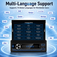 Lecteur MP5 universel 1Din pour voiture, autoradio avec écran tactile rétractable électrique de 7 pouces, avec Apple Carplay sans fil, Android Auto, musique BT