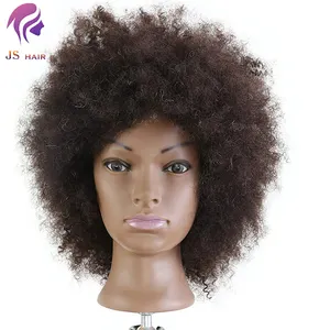 Oefen Hoofd Kapper Long Hair Zwarte Poppen Met Afrikaanse Afro Haar Voor Kapper Training Mannequin Pop