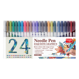 Nouveauté : stylo à dessin micron coloré 24 couleurs avec <span class=keywords><strong>encre</strong></span> pigmentée imperméable et non toxique - Product Image 1