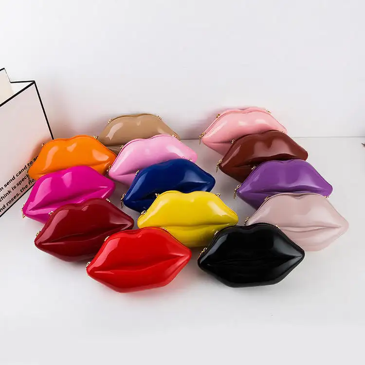 Оптовая продажа, персонализированные дизайнерские пикантные кошельки и сумочки в форме красных губ для женщин
