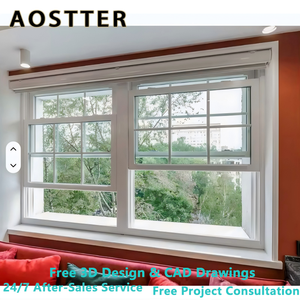 Fenêtre coulissante verticale en PVC AOSTTER économique avec structure fiable et dimensions standard pour les importateurs mondiaux - Product Image 1
