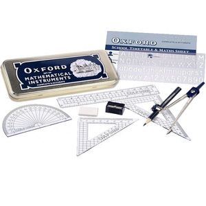 Juego de Matemáticas Oxford 2025 con Estuche Metálico Profesional, Nuevo Juego de Geometría - Product Image 1