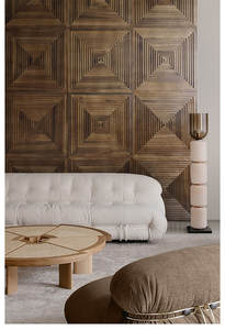 Mosaïque murale en bois d'anagramme moderne de luxe en noyer noir, motif artistique pour la décoration murale, mosaïque murale pour dortoir, amélioration de l'habitat - Product Image 4