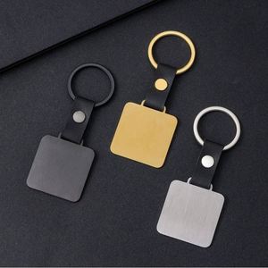 Porte-clés DIY en acier inoxydable vierge, forme irrégulière, finition brossée, pour impression UV, personnalisable, cadeau promotionnel tendance - Product Image 1