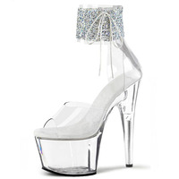 Tacones De Mujer Bling 15CM 20CM Stiletto Transparent cristal dames Sexy pôle danse chaussures plate-forme sandales pour femmes