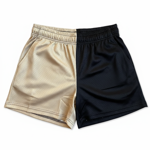 Shorts en maille jaunes de haute qualité pour hommes, avec logo EE personnalisé, entrejambe de 5 pouces, taille élastique, motif uni, 100 % polyester, brodés, décontractés - Product Image 2