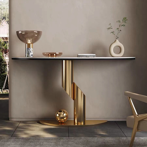 Mesa <span class=keywords><strong>consola</strong></span> de metal de lujo moderna <span class=keywords><strong>para</strong></span> sala de estar nuevo estilo clásico hogar Villa Deco pasillo mesa auxiliar <span class=keywords><strong>mesas</strong></span> de entrada de mármol - Product Image 2