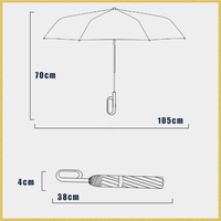 Parapluie pliant avec poignée double, mousqueton, coupe-vent, imperméable, pour randonnée, trajets quotidiens, vente en gros, fabricant chinois