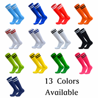 Chaussettes de football antidérapantes en coton de haute qualité pour hommes, avec double bande et fond en tissu éponge, vente en gros