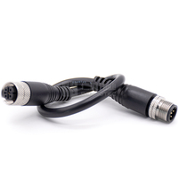 Cable LAN M12 con Conector Blindado, 10 Metros, Moldeado, 5 Pines, 5 Polos, Macho a Hembra