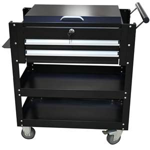 Outil de chariot de service utilitaire <span class=keywords><strong>sur</strong></span> roues étagères en métal robuste à 4 niveaux avec <span class=keywords><strong>tiroirs</strong></span> organisateur de stockage d'outils pour entrepôt - Product Image 1