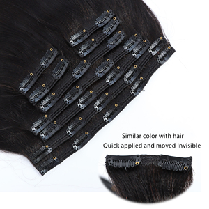 Luce di alta qualità Yaki brasiliano vergine extension <span class=keywords><strong>colore</strong></span> naturale Clip-In <span class=keywords><strong>capelli</strong></span> umani - Product Image 6