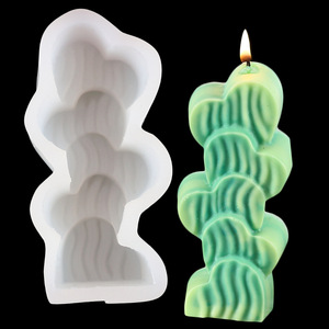Bán Chạy Khuôn Nến Xếp Chồng Khuôn Nến Xà Phòng Bằng Silicon Gợn Sóng Hình Xương Rồng Hoa 3D Để Làm Nến, Nhựa Epoxy - Product Image 5