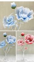 Grande fleur géante en papier de soie électromécanique épanouie, lumière pour la décoration de scène de mariage et d'événements