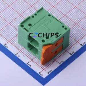 DG2206R-7.5-DA-02P-14-00A(H) Plug-in Terminal Block Through hole,P=7.5mm Board-to-Board / Socket - Closed 1x2P 7.5mm Green - Product Image 2