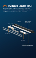 Barre lumineuse LED double rangée, efficacité du réflecteur supérieure, montage antichoc, fournisseur OEM ODM, prix compétitif, logo personnalisé