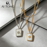 Ensemble de colliers pendentifs coquillages superposés en acier inoxydable plaqué or 18 carats, étanche et inaltérable, pour femmes, cadeaux de vacances, vente en gros OEM