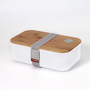 Bamboo Lunch Box Eco Natural Real Bamboo Lid Single Layer Lunch Box Multi-functional 1000ml Bento Box With Removable Separator