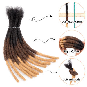 BLT Dreadlocks Cheveux Humains Épaisseur 0,8 cm Cheveux Indiens Remy Bruts Entièrement Faits à la Main Extensions de Locs Souples 8 Pouces - Product Image 3