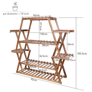 Support de plante en bois support de <span class=keywords><strong>jardinière</strong></span> de jardin à plusieurs niveaux <span class=keywords><strong>étagère</strong></span> de présentation de Pot de fleur intérieur <span class=keywords><strong>extérieur</strong></span> - Product Image 4
