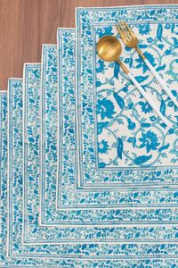 Serviettes à fleurs bleues et vertes pour mariage napperon <span class=keywords><strong>de</strong></span> cuisine <span class=keywords><strong>pas</strong></span> <span class=keywords><strong>cher</strong></span> pour anniversaire 100% serviettes <span class=keywords><strong>en</strong></span> <span class=keywords><strong>tissu</strong></span> imprimé <span class=keywords><strong>en</strong></span> blocs <span class=keywords><strong>de</strong></span> coton - Product Image 4