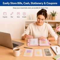 Haoran Classeur A6 en PVC imperméable à 3 anneaux avec pochette zippée, organiseur de documents, pochette transparente pour classeur en gros