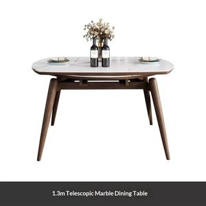 Table à manger ronde pliable en bois massif, style moderne et simple, <span class=keywords><strong>pour</strong></span> 8 personnes, appartement petit et compact, double usage - Product Image 5