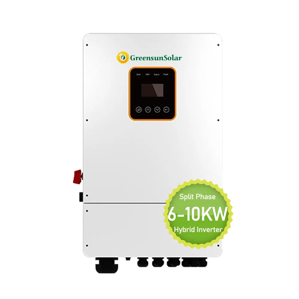 8kw 10kva 10kw 15kw 110/220vac hybrid split phase solar inverter 48v lithium ion batteries system prices