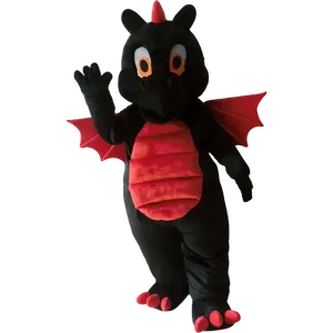 Özel yetişkin siyah ejderha maskot kostüm çocuklar için parti