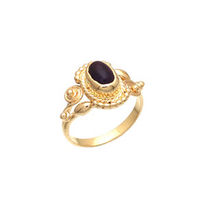 Elegante anillo de piedras preciosas de amatista para mujer, joyería chapada en oro para fiesta de boda, uso diario para regalar - Product Image 1