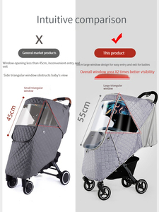 Phổ xe đẩy em bé mưa che bão che tàu sân bay trẻ em kính chắn gió che xe đẩy em bé mùa đông ấm áo mưa - Product Image 3