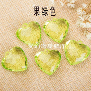 Pendentif en forme de cœur, perles acryliques à facettes, 30mm, breloques colorées pour bijoux à faire soi-même, pour un usage quotidien - Product Image 4