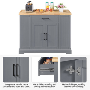 Cross-border wooden <b>kitchen</b> <b>island</b>, commercial restaurant <b>kitchen</b> <b>island</b> with wheels, movable storage cabinet, <b>kitchen</b> <b>island</b> - Product Image 2
