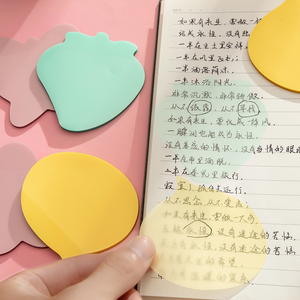 ที่คั่นหนังสือแผ่นบันทึกกาวใสแบบใช้ซ้ำได้,บุ๊คมาร์คแผ่นจดบันทึกน่ารักวางแผนสีแบบกำหนดเอง - Product Image 5