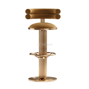 Italian Luxury Design Stainless Steel <b>Leather</b> Swivel <b>Chair</b> with Modern European Design <b>for</b> Home Bar Dining Gym Apartment - Product Image 2