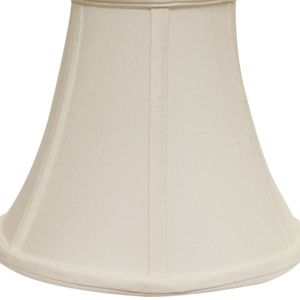 DB Softback <b>Lampshade</b> Washer Fitter <b>White</b> Natural Fabric Slant Bell <b>Table</b> Lamps 7\" Top X 14\" Bottom X 11\" - Product Image 4