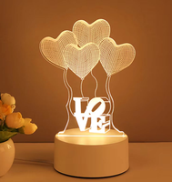 Veilleuse LED Moderne Personnalisée Anime Noël 3D RGB Contrôle par Interrupteur Alimentée par USB/Type-C Dimmable pour Chambre d'Enfant Décoration de la Maison