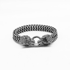 Pulsera yunnique de acero y titanio con cabeza de lobo, joyería Punk Hip Hop para hombre, pulsera con diseño geométrico de animales, GZYB 0515 - Product Image 5