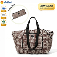 Sac fourre-tout pliable 45L avec logo personnalisé, grande capacité, léger, réutilisable, pour courses, voyages, plage, vente en gros, commande en gros
