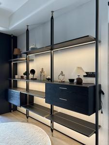 Estantería de Aluminio Personalizada con Estantes de Vidrio y Cajones de Madera Maciza, Librería de Aluminio y Madera Maciza, Venta al Por Mayor de Fábrica - Product Image 2