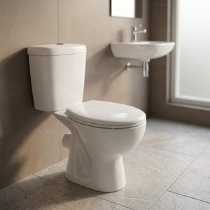WC moderne à double chasse à débit double, ensemble de sanitaires en céramique pour salle de bain avec lavabo mural - Product Image 5